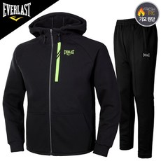 에버라스트 보온 기모 후드집업+기모바지 상하세트 트레이닝복 운동복 츄리닝 E-539UBK+E-491PBK 스포츠 상하의 세트