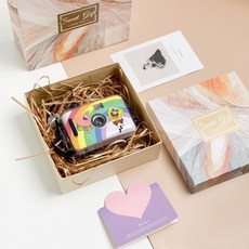 바보 카메라 귀여운 필름 레트로 필름 생일 선물 초급 카메라 방수, 무지개 스펀지, 36 Fu Ma 흑백 필름, 1개