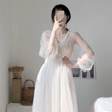 셀프웨딩드레스 스몰웨딩 원피스 파티복 돌잔치 결혼식2부드레스 돌잔치엄마 여신원피스 제주스냅 오간자원피스 시스루