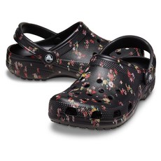 [미국수입정품] 크록스 Crocs 유니 클래식 프린트 플로럴 클로그 블랙 디시 13 US 남성 딧시 15 여성/13 남성 155114