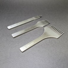 [당신의 가죽] Basic 유럽형 사선 치즐 목타 그리프 2+5+10날 세트, 3.38mm (2+5+10날)