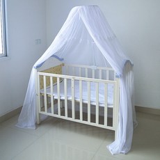 침실캐노피 모기장 암막 침대커튼 철제 침대 둘레 BB흔들침대 통기성 바람막이 패브릭 원목침대, T04-화이트 모기장(장대를 맞추다)