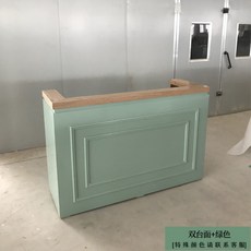 카운터데스크 계산대 코너 심플 모던 미니 의류점 밀크숍 이발소 비즈니스 프런트 데스크, 원목+그린(쌍대면) + 120x50x100cm
