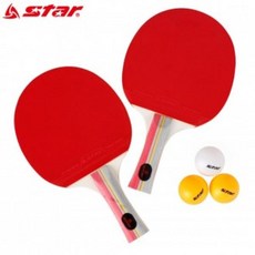 TCU334010스타스포츠 탁구라켓 (쉐이크형) 탁구공 세트 (라켓 2개입) (GR200S)