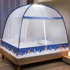 YAPOGI 가정용 모기장 브래킷 접이식 텐트 모기장, 1.8*2.2 m 침대, 눈 사슴