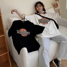 죠니제리 여성 박스티 레터링 오버핏 반팔티 루즈핏 빅사이즈 롱 티셔츠 니제리 여성 박스티 레터링 오버핏 반팔티 루즈핏 빅사이즈 롱 티셔츠