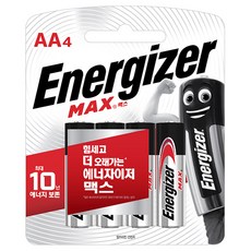 에너자이저 알카라인 맥스 AA 건전지 LR06, 4개입, 1개
