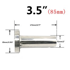 소음기 머플러 마후라 CNSPEED 범용 조정 가능 85mm 3.5 /98mm 4 /110mm 4.5 자동차 스테인레스 크롬 배기 YC101073, 01 85mm, 1개