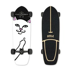 36종 GEELE 30인치 카버보드 랜드서핑 서프스케이트보드 트럭CX4, 가운뎃손가락 블랙[광대어판 추가]