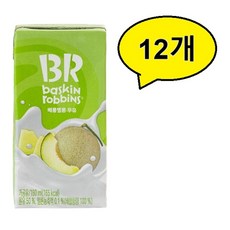 베스킨라빈스 메롱멜론우유, 190ml, 12개