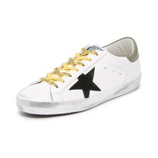 GOLDENGOOSE 블루 꼬리 소가죽 남성 구제 화이트신발
