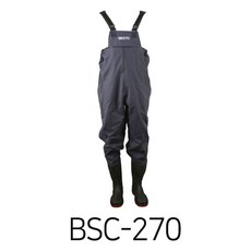 베스토 고무 PVC 가슴장화 BSC-270 농사 낚시 해루질 갯벌 수산 축사 작업 논슬립 방수 270mm 네이비