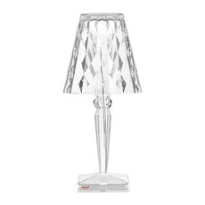 Kartell 큰 배터리 디 밍이 가능한 테이블 램프 - 크리스탈, 단일상품