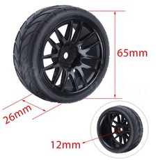 4 pcs rc 타이어 및 휠 림 1/10 스케일 니트로 파워로드 카 hsp sonic 94102|rc tires|rims wheels tirestires rc, 단일, 1개, Type 2359
