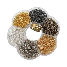 첸쿠 공예품 1박스 6가지 색상 3000pcs 5mm 소형 오픈 점프 링 여성신발 주얼리 열쇠고리 만들기 개폐 도구 1개와 클리어 박스 1개레트로5mm에어로 제작되었습니다, 7mm