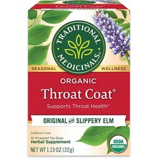 트레디셔널메디시널스 쓰로트 코트 허벌 티 Traditional Medicinals Organic Throat Coat Seasonal Tea, 2g, 1개, 1개, 16개입