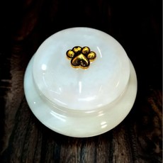 작은 옥 애완동물 유골 기념 장례 고양이 개 항아리 발자국 강아지 상자 미니 220ML, 12X12X7CM, 1개