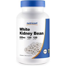 뉴트리코스트 흰강남콩 캡슐 120 캡슐 1병 1서빙 650mg 120회분 Nutricost White Kidney Bean Capsule 120 capsules