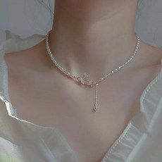 *제이모먼트* 진주 더블 금장 나비 목걸이 여성목걸이 패션목걸이