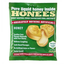 Honees Honey Menthol Cough Drops 허니스 허니 맨솔 박하 코프 드롭스 꿀 목캔디 사탕 20개입 12팩