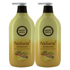 해피바스 내추럴 정말 촉촉한 바디워시, 900g, 2개