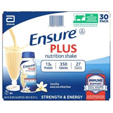 Ensure 엔슈어 플러스 뉴트리션 바닐라 쉐이크 Plus Nutrition Vanilla Shake 237ml 30팩, 1세트