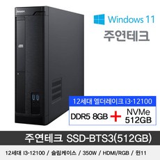주연테크 12세대 i3-12100 윈도우11탑재 데스크탑 SSD-BTS3(512GB)[본체]