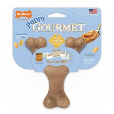 닐라본 Nylabone Dog Puppy Gourmet Style Strong Chew Toy Wishbone 땅콩 버터 스몰/레귤러 (1개)