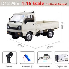 10 LED 조명 포함 전기 드리프트 체중계 시뮬레이션 리모컨 픽업 트럭 모델 선물 D12 Rc 자동차 2WD, D12 Mini 1Battery, 1개