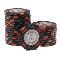 후니겜블 국제규격 14g 몬테카를로 포커칩 카지노칩 20pcs, 100숫자칩_20p