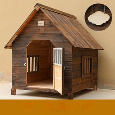 방수 야외 나무 탄화 개집 강아지집 사육장 고양이 둥지 새장 테, 1개, 6.Thickened L-inte..