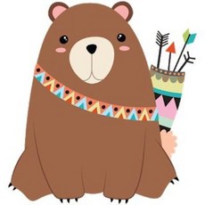 FIYO 보석십자수 40 x 40 cm 사각/원형 DIY귀여운 동물 KX, 1set, H_01귀여운 곰(Round)