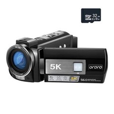5K UHD 비디오 캠코더 무선 와이파이 브이로그 카메라 18X 디지털 줌 적외선 야간 투시경 유튜버 녹화 캠, 1) add 32GB