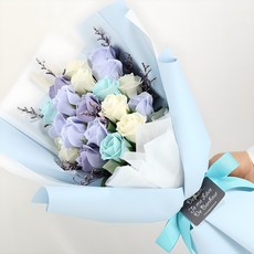 20朵香皂花束, 藍色, 1個