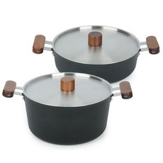 오슬로 IH 인덕션 냄비 2종세트 C, 혼합색상, 양수 24cm + 전골 24cm