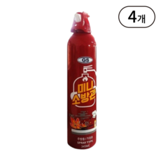 지에스켐 미니소방관 차량용 소화기, 345ml, 4세트