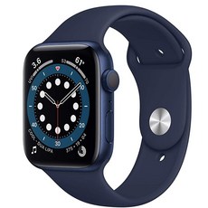Apple 애플워치 6, 44mm, GPS, 알루미늄, 블루 / 딥 네이비 스포츠 밴드