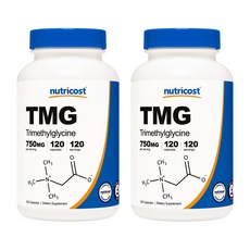 뉴트리코스트 TMG 트리메틸글리신 750mg 캡슐 글루텐 프리, 120정, 2개 120개입, 2개, 120정