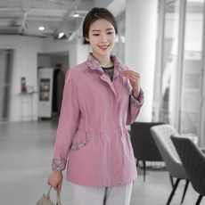 엄마옷 모슬린 꽃배색 사파리 점퍼 JP112289중년여성의류/마담/미시옷/50대/60대/빅사이즈/할머니옷/여성옷/40대/선물