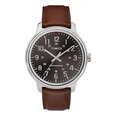 타이맥스 TW2R85700 남성용 이지 리더 브라운 가죽 시계 43mm 케이스 새 제품 Easy Reader 435165