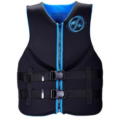 HyperLite 남성 인디 구명조끼 미국 해안 경비대 승인 레벨 70 부력 보조 장치 보트 패들 및 수영을 포함한 모든 수상 스포츠 활동에 적합, Black/Blue, Large, Large