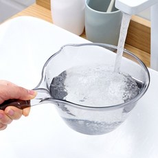 심플한 투명 손잡이바가지 아기목욕바가지 유아 물붓기, 투명바가지, 1개