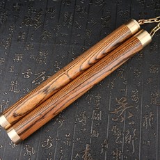 쌍절곤 목제 로프 실용 단단한 나무 흑단 쌍절곤 2 단 스틱 연습-11476, 옵션01
