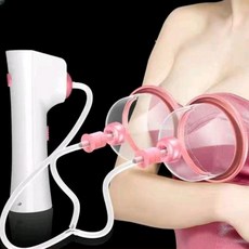 유방마사지 여성가슴확대 보조기구 팡팡안마기, 1세트, 이중 컵 - 고정 흡착 - B에서 C로 -