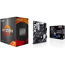 AMD Ryzen 7 5700G 8코어 16스레드 잠금 해제 데스크탑 프로세서 및 ASUS Prime B550-PLUS AM4 Zen 3 5000 3세대 ATX 마더보드, 기본 - 5700g