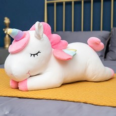 유니콘 페가수스 안고 자는 수면 애착 오구 대형 봉제 캐릭터 인형, B, 50cm  cm