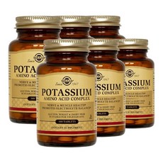 솔가 [6개 SET] 포타지움 칼륨 아미노산 컴플렉스 100정 (타블렛) Solgar Potassium Amino Acid Complex (100 Tablets), 1개