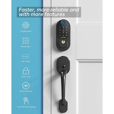 도어락보강판 오피스 전자식 디지털 데드볼트 나무문도어락, Lock with Handle