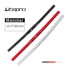 Litepro 핸들바 플랫바 라이저바 25.4미리, 1개, 레드