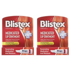 Blistex Medicated Lip Ointment 블리스텍스 메디케이티드 립 연고 0.21oz(6g) 2팩, 1개, 단일색상